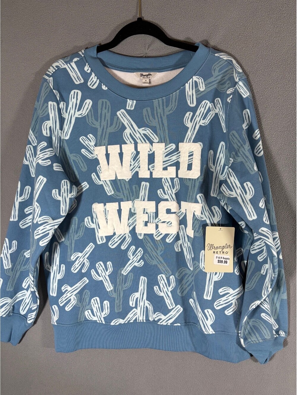 Wrangler Retro “Wild West” Cactus Sweatshirt – Women’s Medium (NWT)